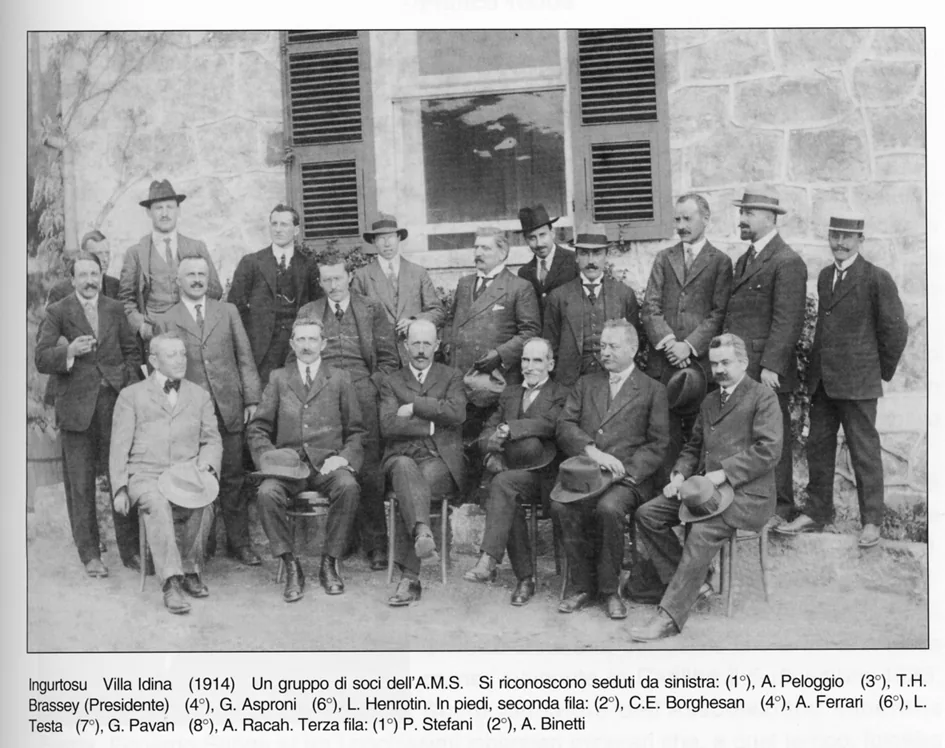 Fotografia storica di gruppo dei soci dell’Associazione Mineraria Sarda