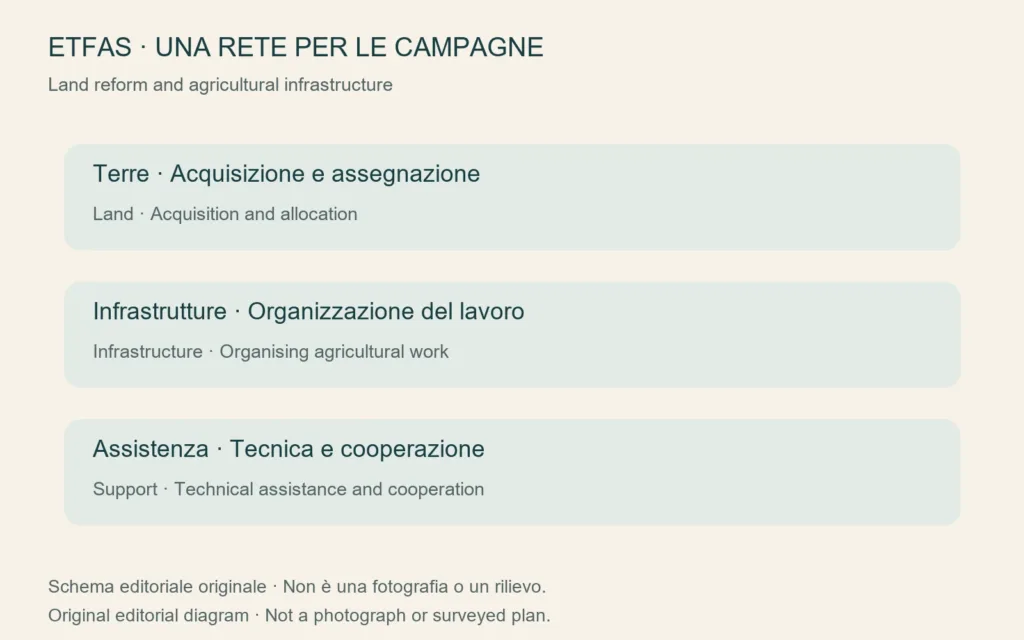 Schema originale delle funzioni dell’ETFAS nel contesto della riforma agraria