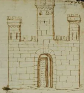Il Castello Salvaterra nel Compartiment de Sardenya del 1358: rappresentazione storica, non rilievo moderno.